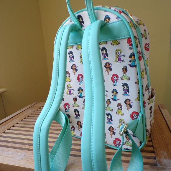 Chibi Disney Princess Loungefly Backpack Mini Ariel Jasmine Tiana Mulan - Picture 4 of 9